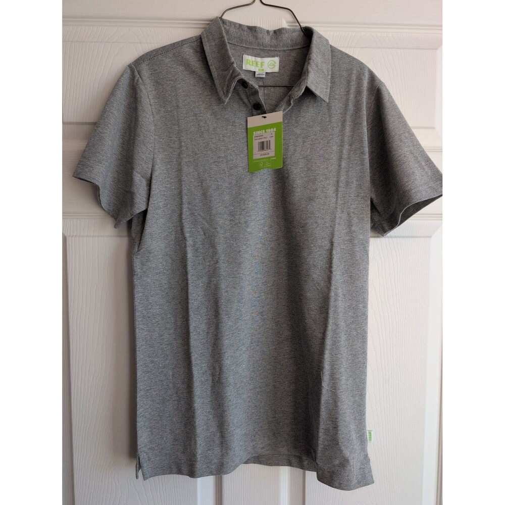 Reef Men’s Teak Jersey Polo Size S - Light Grey